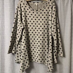 Green Envelope Black Polka Dot Tunic
